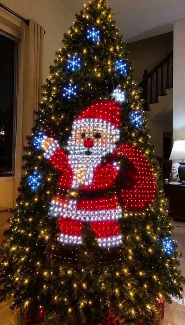 Diseño de Papá Noel en luces Lumitree